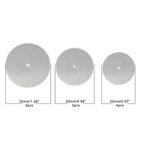 Bộ lưỡi cưa chính xác tròn nhỏ, chế biến gỗ, đĩa SUT, 1 thanh, 22mm, 25mm, 32mm, apt cho gỗ, kim loại, 11 chiếc 9 Vải cắt giảm bán hàng chính - 3