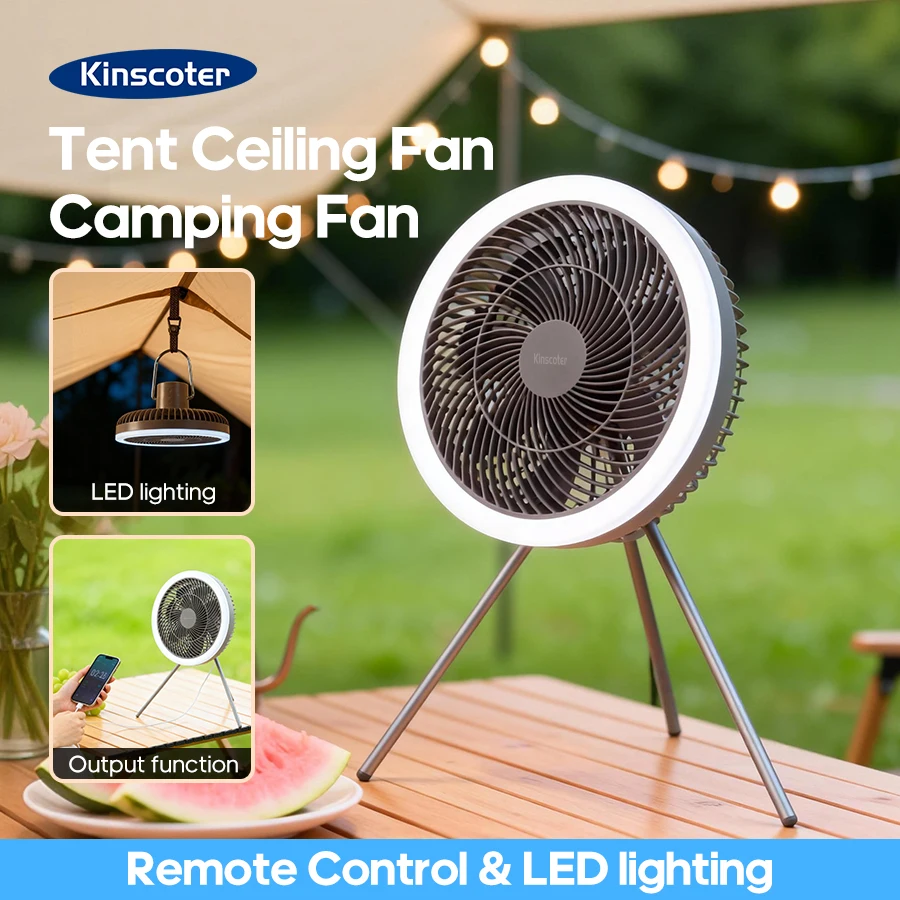 

Портативный потолочный вентилятор для палатки, 10000 мАч, перезаряжаемый, для кемпинга на открытом воздухе, 5 скоростей, настольный циркуляционный вентилятор со светодиодной подсветкой, аварийная зарядка