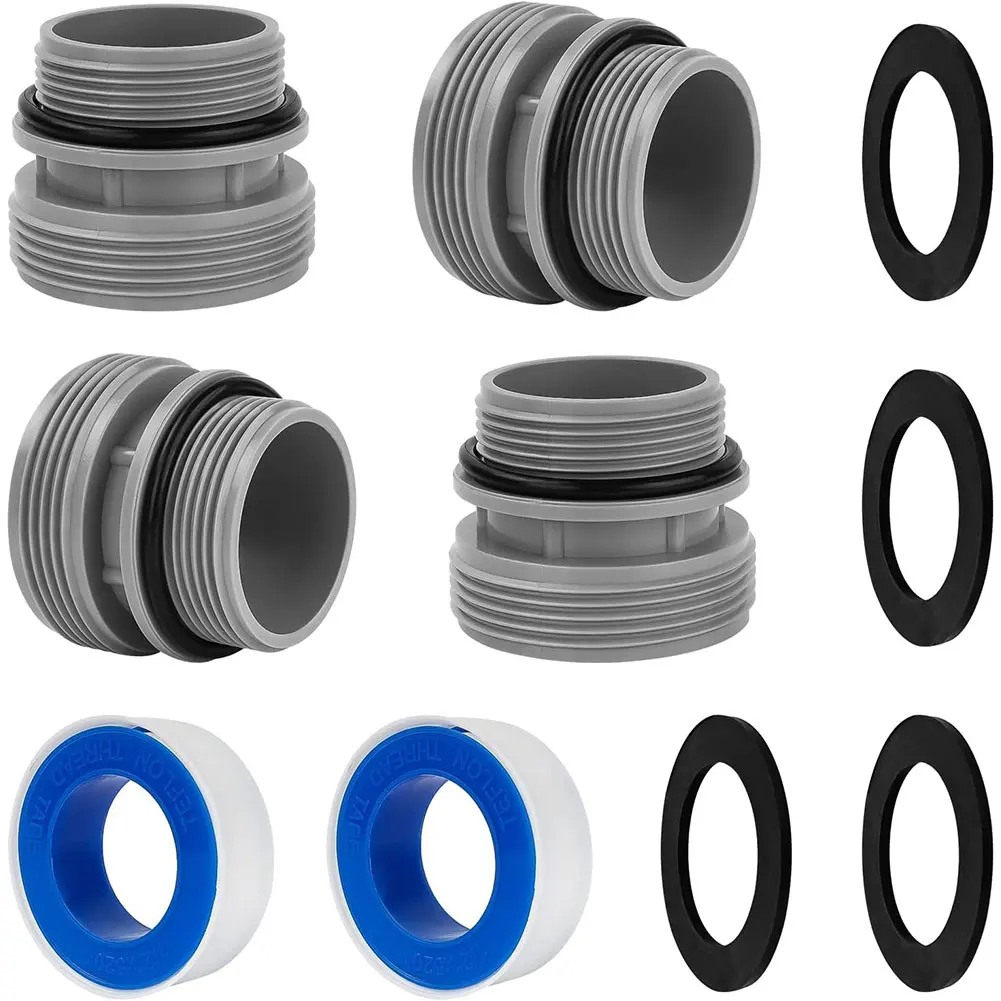 

4 Pack Pool Pump Connector with Clamp Washer Pool Hose Conversion Adapters Pool Pump Adapter Hoses Conversion Replacement Parts