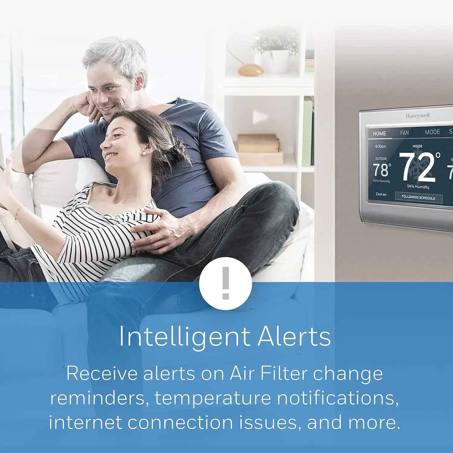 RTH9585WF1004 Wi-Fi Smart Color Thermostat, 7 Day Programmable, Touch Screen, Energy Star, Alexa Ready, Gray image 4