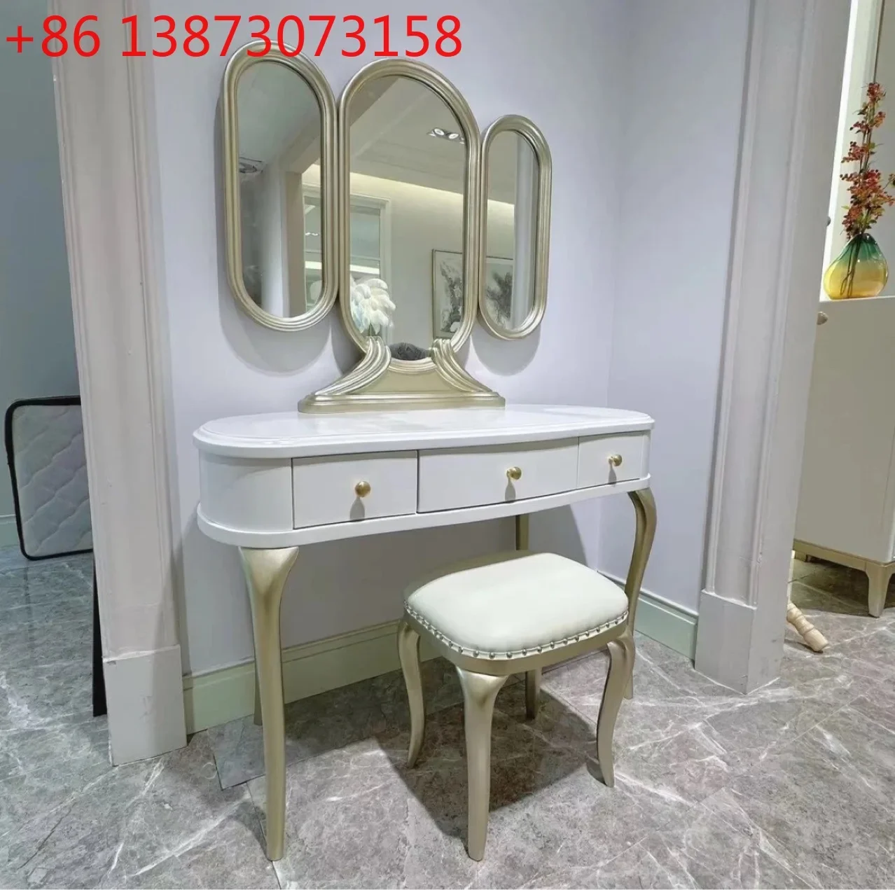 American light luxury solid wood dresser white French cabinet dresser wardrobe whole house dresser