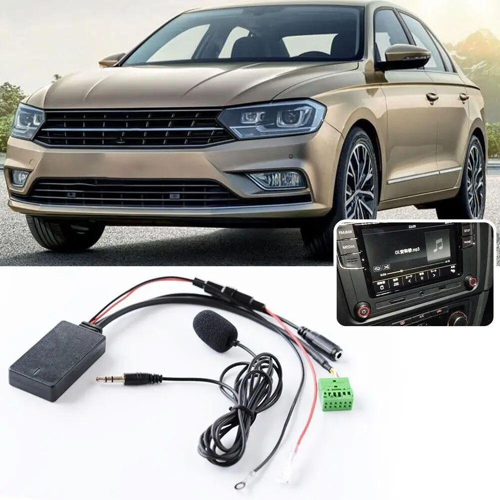 JieRui-BT 6108 5-12V 12Pin Music Bluetooth AUX Audio Cable For VW Golf 7 Passat Audi A3 A1 Q3 MIB Platform Accessories