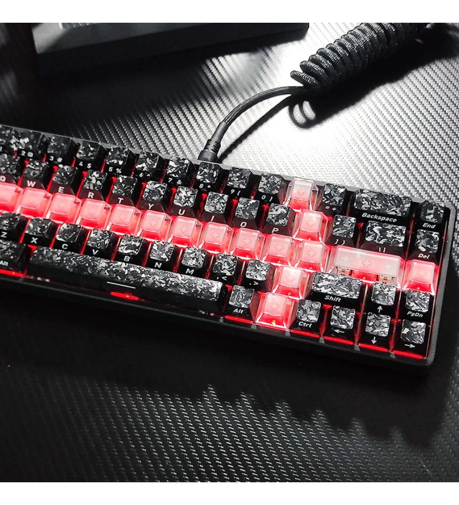 Black carbon fiber wooting personalized keycaps opaque custom fit Mai from ace68 keys 87 keys 108 keys
