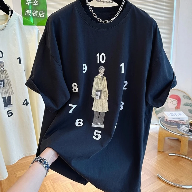 Rue décontracté impression jeunesse hauts amples t-shirts femmes vêtements été à manches courtes jeunesse grande taille tendance t-shirts mode coréenne