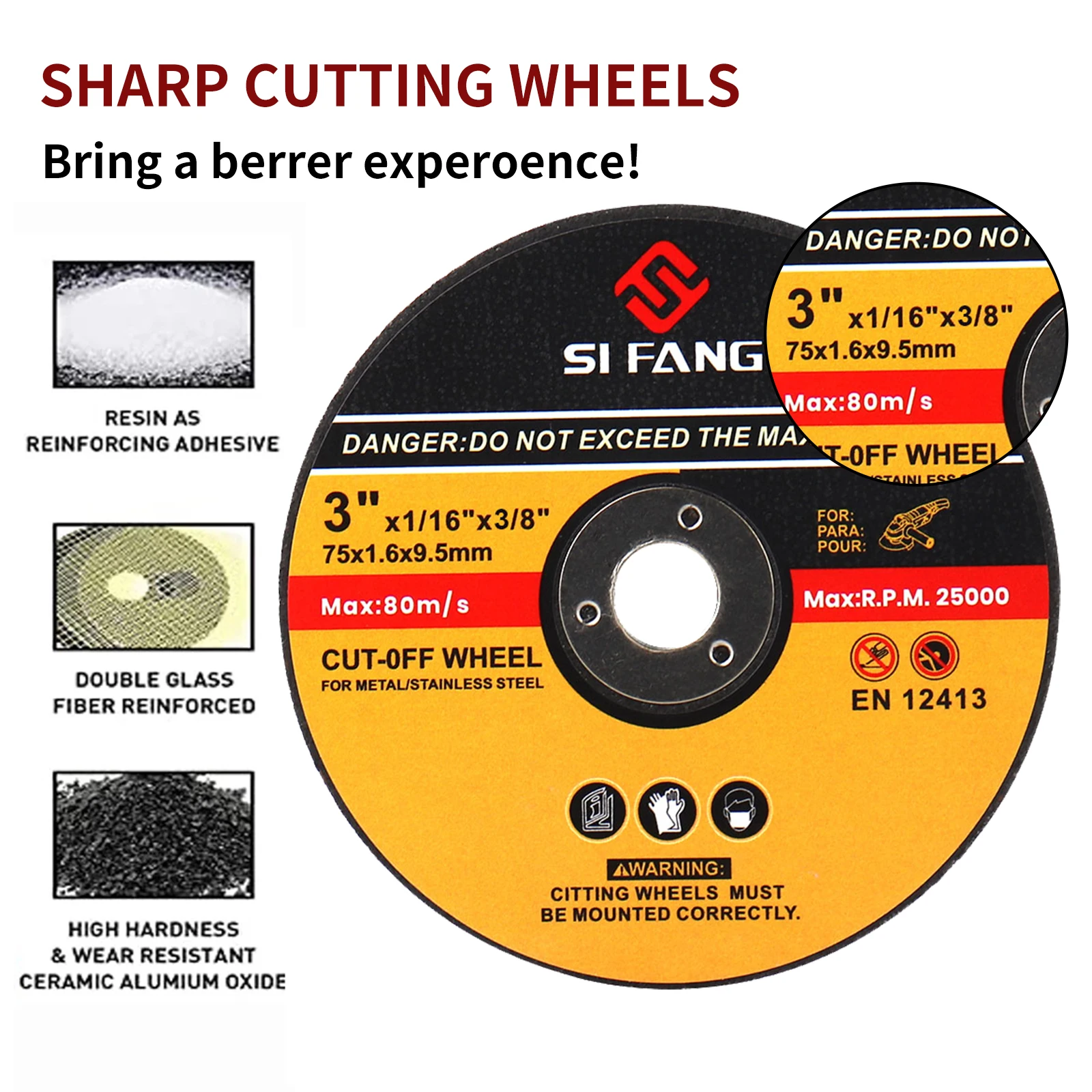 30PCS Metal Cutting Disc 75mm Resin Grinding Wheel Disc For Stainless Steel Iron Angle Grinder Cutting Circular Saw