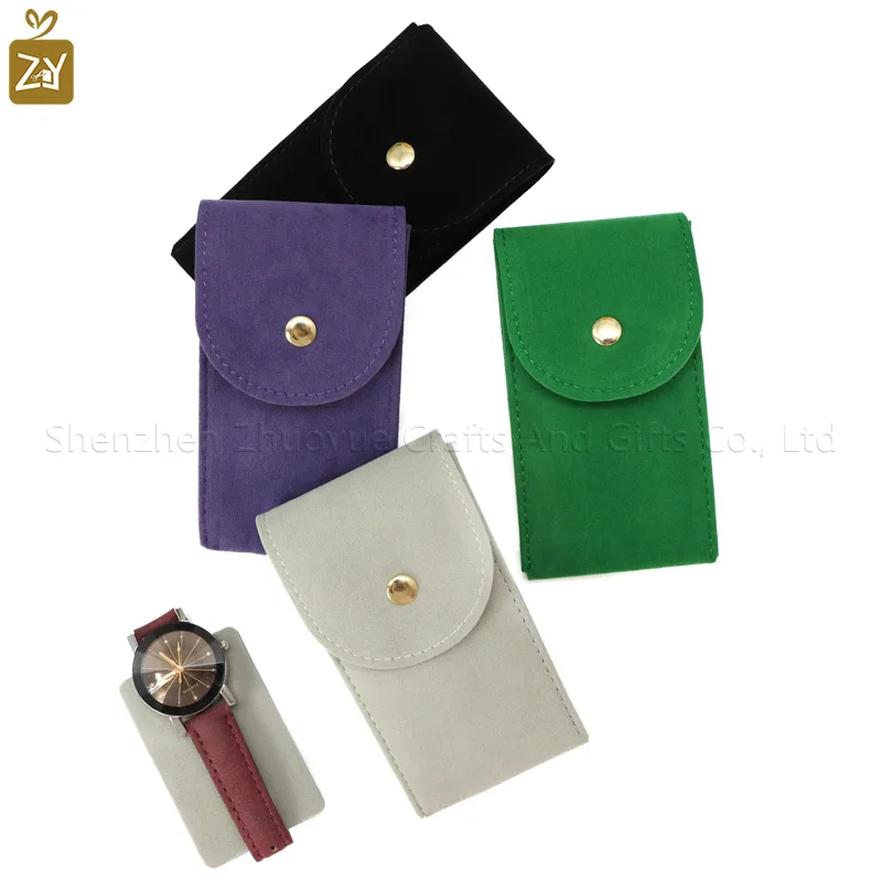 Portable Flannelette Watch Storage Bag Dust Protection New Snap Watch Case Gift Packaging Soft Watches Pouch