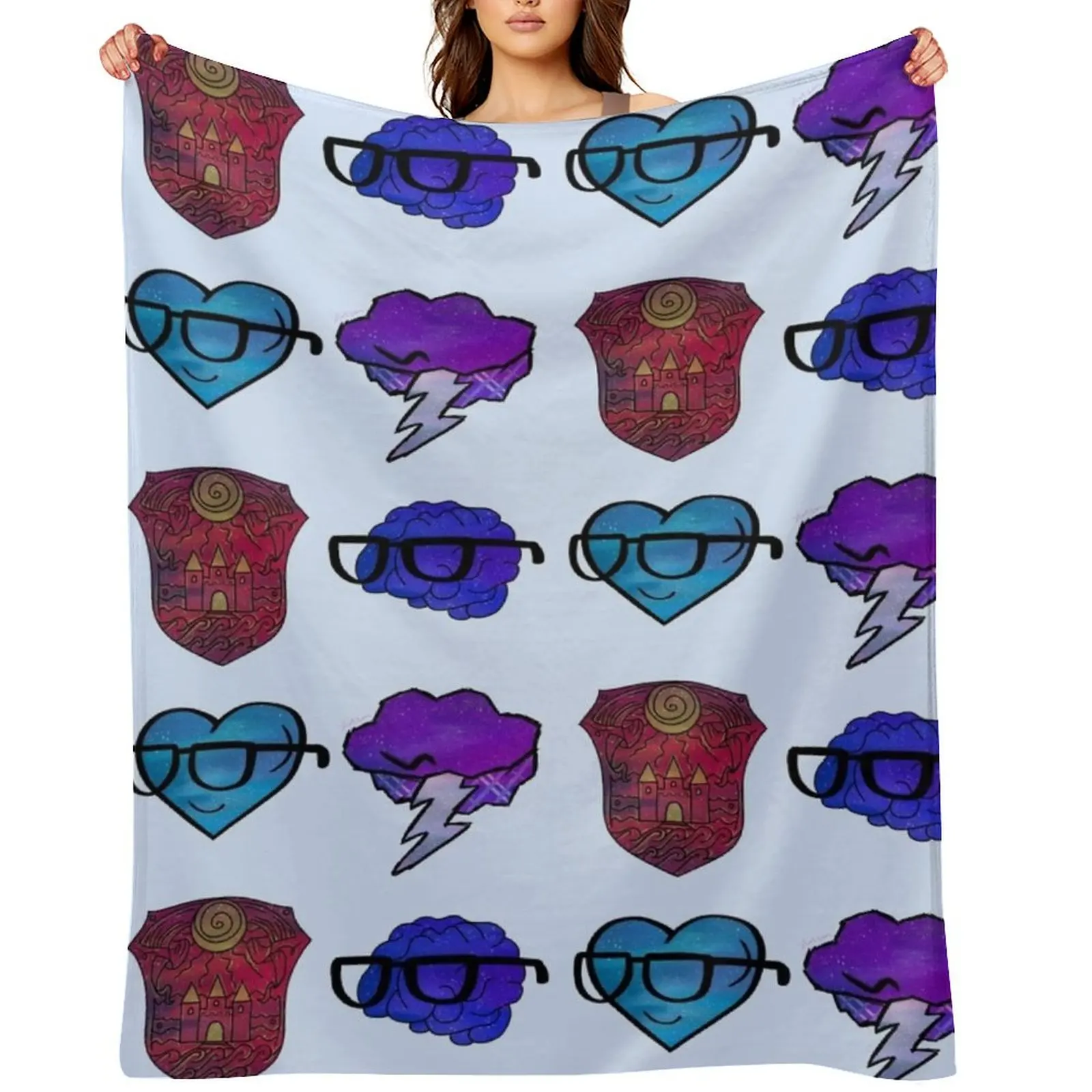 

Galaxy Light Sides Icons Throw Blanket Camping Travel Sofa Quilt For Decorative Sofa Blankets