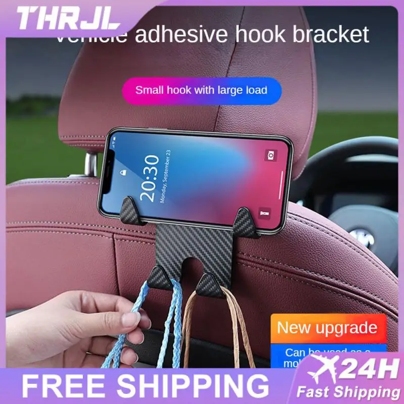 Universal Car Headrest Hanger Hook Multifunction Seat Back Phone Holder Handbag Purse Hanger Fastener Clip Interior Accessories