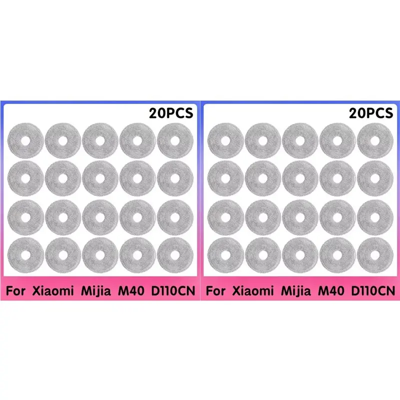 

A61I 40 шт. сменных салфеток для швабры, совместимых с Xiaomi Mijia M40 D110CN, запасные части, аксессуары, расходные материалы