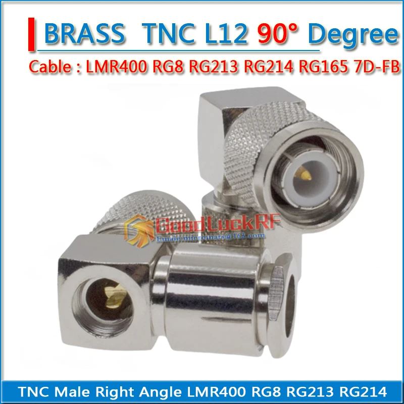 Connector Solder TNC Male 90 Degree Right Angle Clamp Soldered For LMR400 RG8 RG213 RG214 RG165 7D-FB Cable RF Coax Adapters