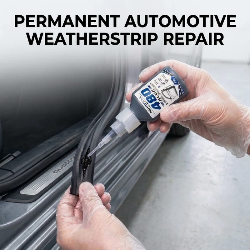 480 Rubber Seal Repair Glue 20g, Weatherstrip Adhesive for Car Door Trunk Hood Gasket, Water-Resistant Strong Bond with Dropper view 2