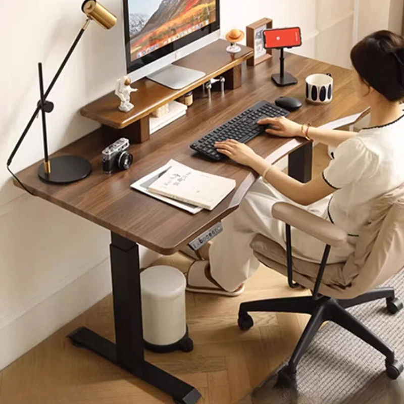 Electric lifting table, household desktop, solid wood computer desk, study desk, office desk, bedroom, intelligent work, esports