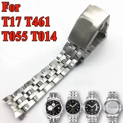 Watch Bracelet For TISSOT 1853 PRC200 T17 T461 T055 T014 Men Fold Clasp Strap Watch Accessories Stainless Steel Watch Band Chain