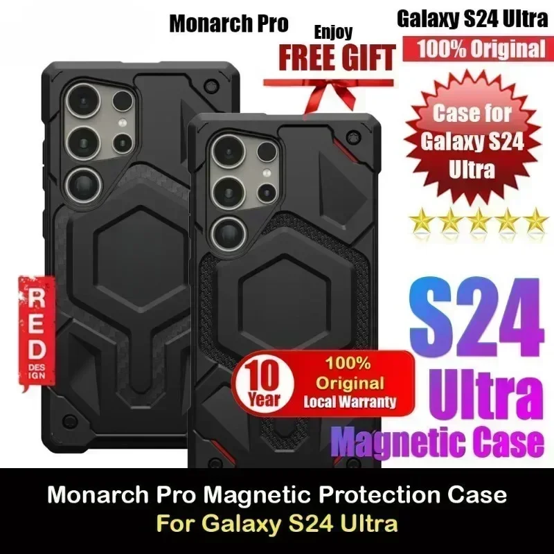 Watch Kevlar Monarch Pro Serie High Qualitiy Drop Protection Case with magsafe for Samsung Galaxy S24 s23 Ultra plus phone Cover