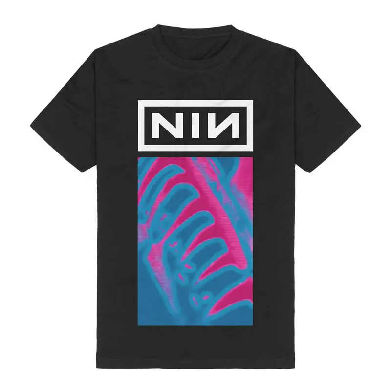 Camiseta Pretty Hate Machine Neon Nine Inch Nails para Homens e Mulheres, Estilo Vintage, Gráfico de Banda de Rock Metal, 100% Algodão, Moda de Verão