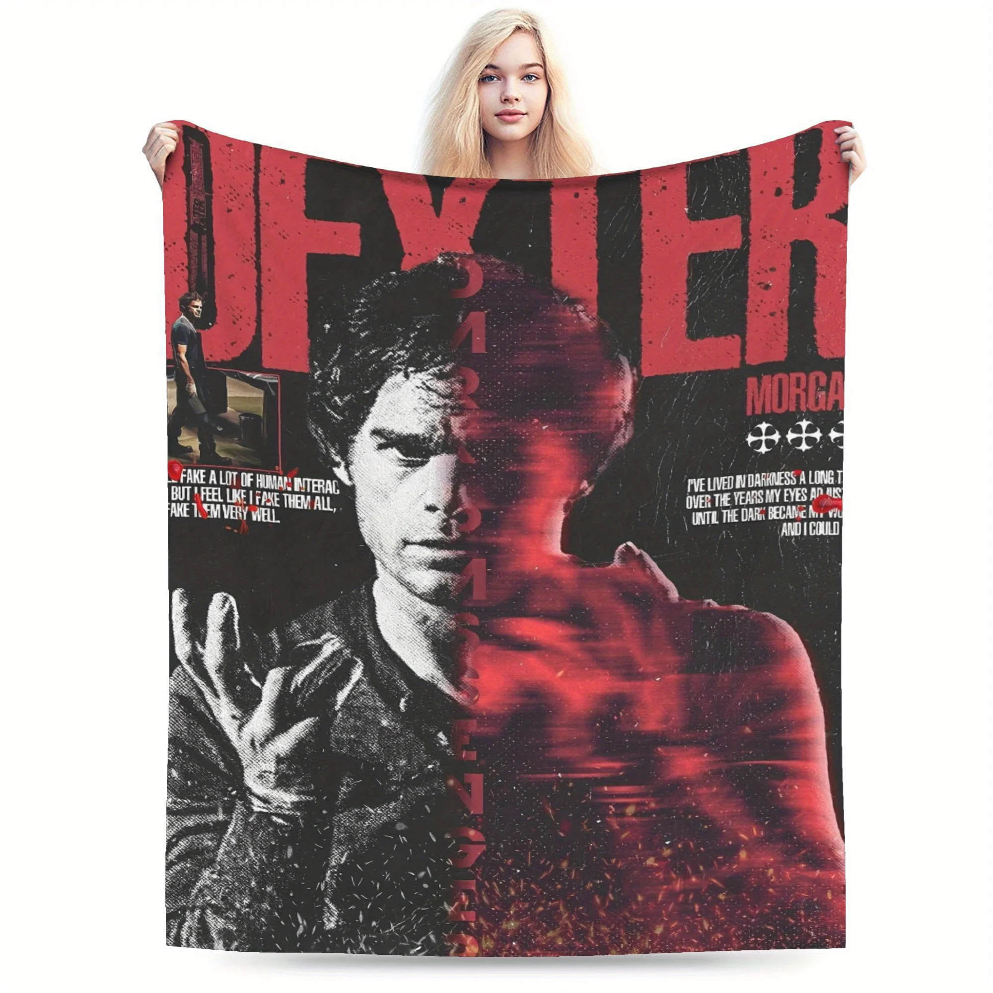 Dexter Morgan Blanket: Embrace the Iconic Design, Ultra-Soft Fabric, and Cozy Vibes for Your Themed Home Decor