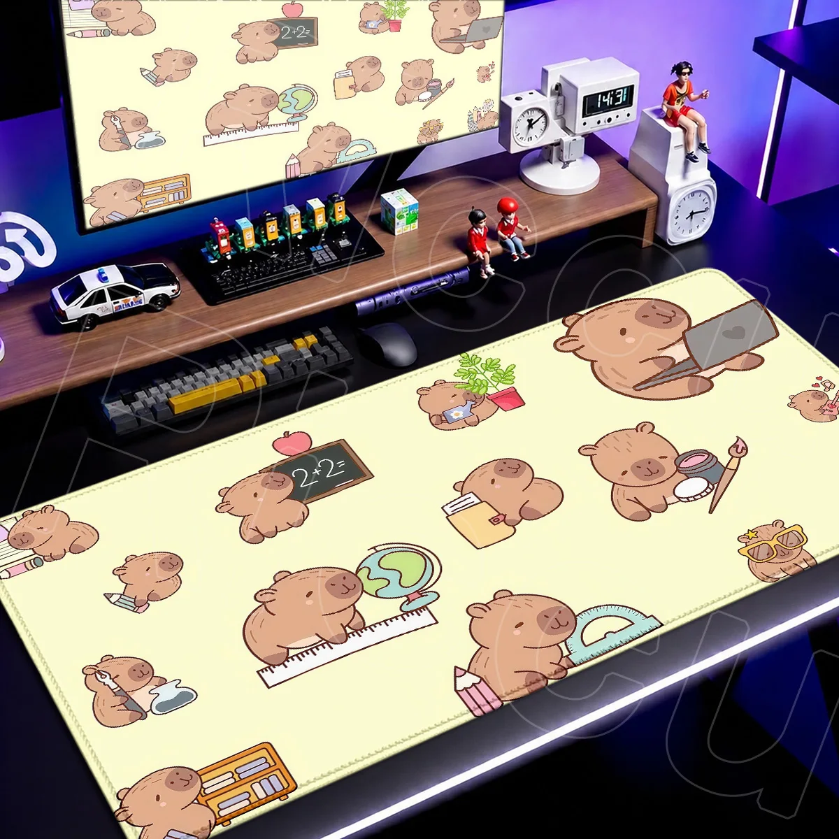 XXK E-Sport Gamer Dekoration Matte Anime Kawaii Capybara Mauspad Groß Rutschfest Naturkautschuk Schreibtischunterlage PC Gaming Zubehör – Detail 9