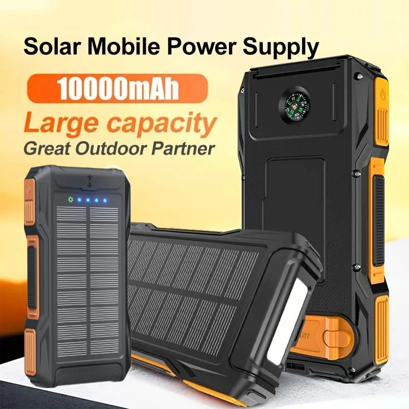 

10000mAh 2025 New Solar Power Bank Portable High Capacity Charger Compatible with Led Lamp for IPhone Samsung Xiaomi