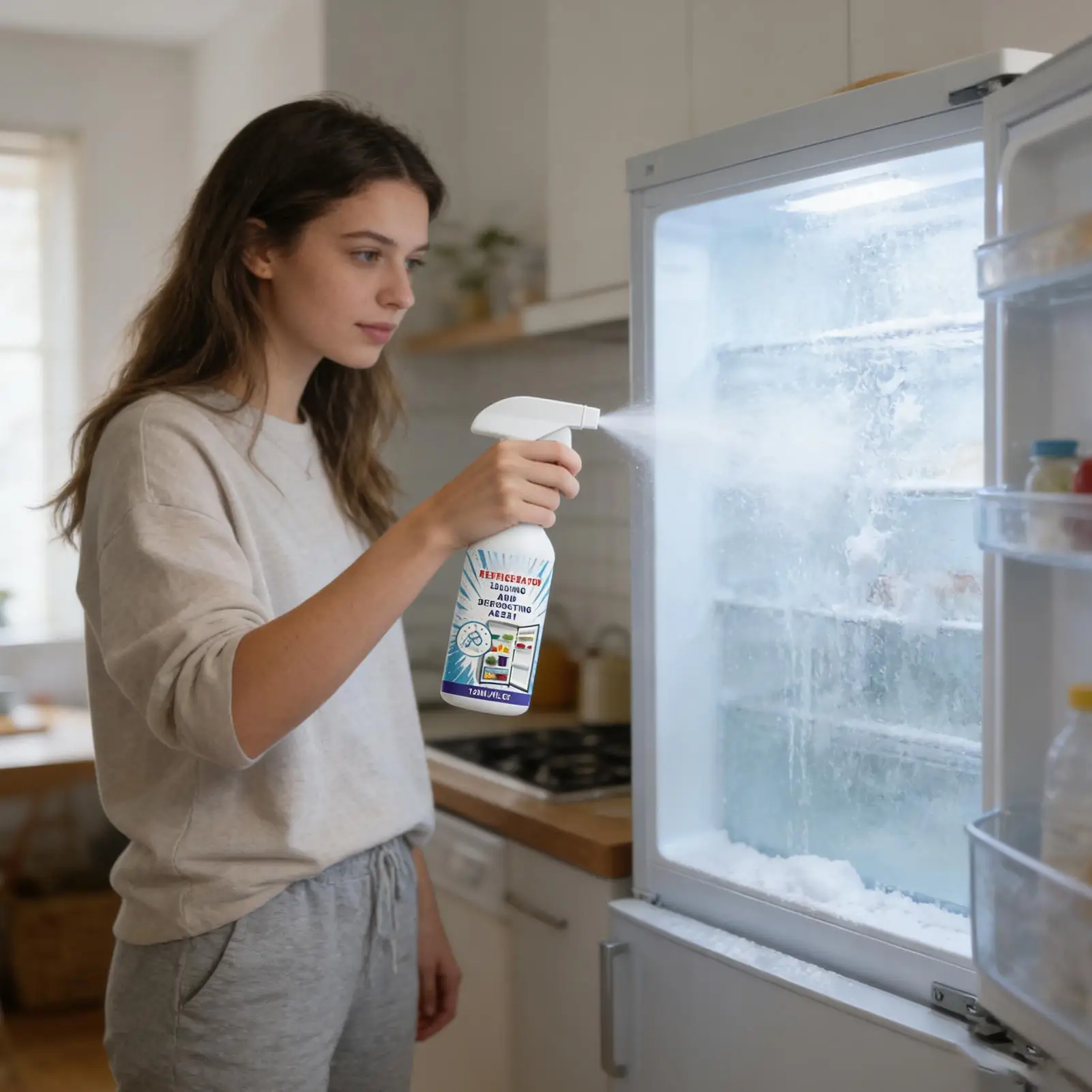 120ml Refrigerator Defroster Spray Freezer Defrost Spray Fast-Acting Multipurpose Frost Removal for Fridge Window Windshield