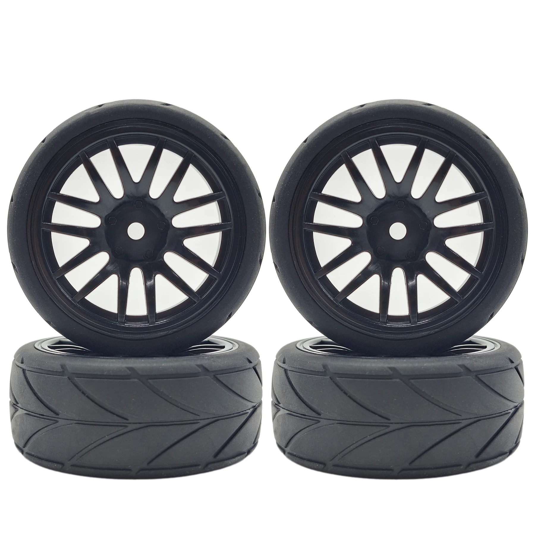 1/10 RC Racing Tires & Wheel Rims Hub 12mm Hex for 1:10 RC On Road Car Tamiya TT01 TT02 XV01 XV02 PTG-2 TA06 HSP HPI Kyosho