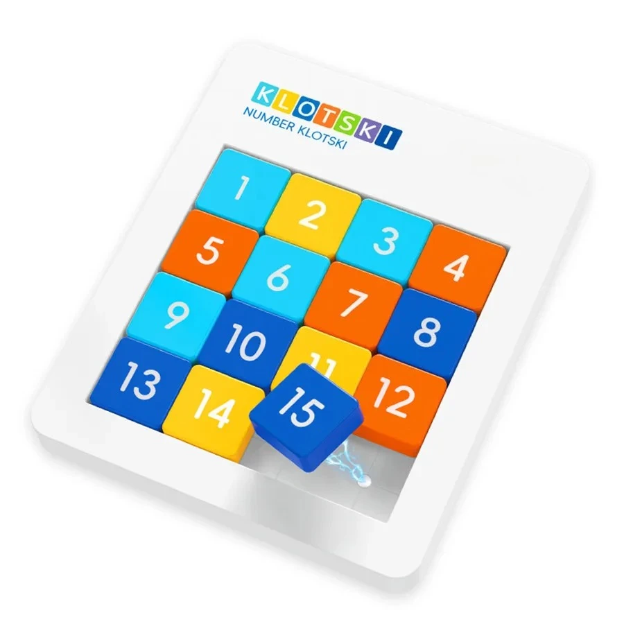 Numéro Klotski 4x4 Macaron vitesse magnétique bloc coulissant jeu éducatif Puzzle jouet testeur de cerveau pour enfants enfants cadeau d'anniversaire