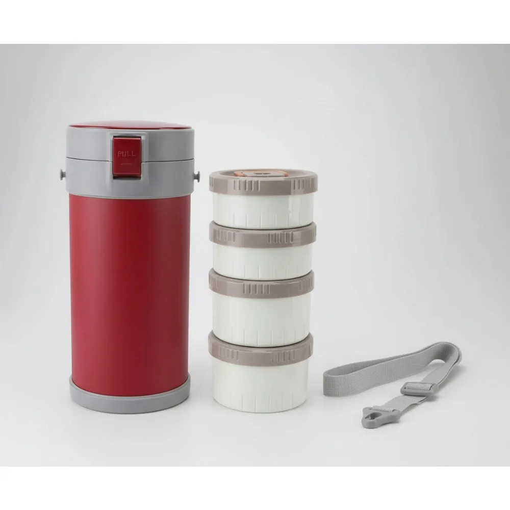 

4-уровневый штабелируемый изолированный ланч-бокс, герметичный контейнер для еды из нержавеющей стали с вентиляционным клапаном для офисных путешествий