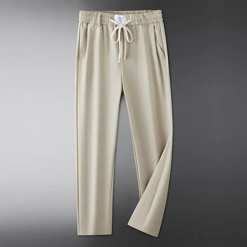 ربيع صيف جديد الحرير الجليد سريعة الجافة السراويل تنفس مريحة بناطيل كاجوال الرجال النساء