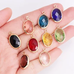 6Pcs Jewelry Accessories Fashion Glass Oval Shape Crystal Pendant For Jewelry Making Necklace Bracelet Diy Charms Ornaments
