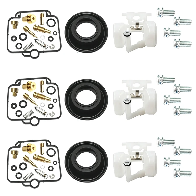 3 Sets Full BST36 Carburetor Rebuild Kit Gaskets Jets Diaphragm Float Assembly For Triumph Trophy 900 Daytona Motorcycle