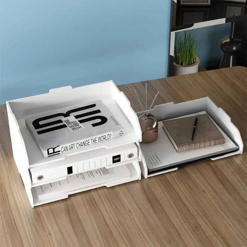 Multi-layer Superimpose Desktop File Tray Organizer A4/A3 Document Paper Organizer Rack Holder Office Stationery Storage Box