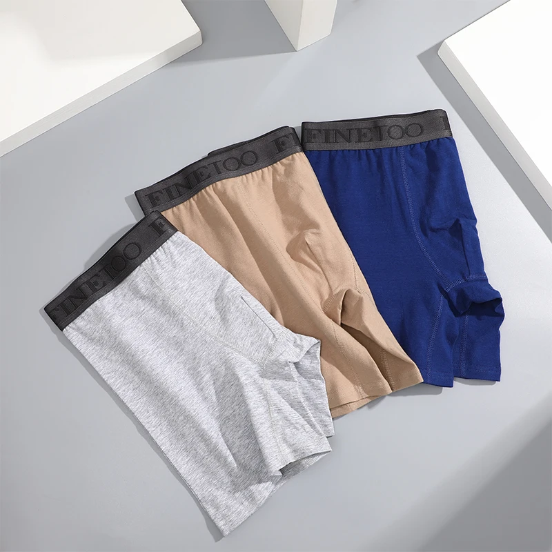 Men's Sports Underwear Cotton Extended Length Four Corner Anti Abrasion Legs Antibacterial Plus Size Four Corner Shorts For Men