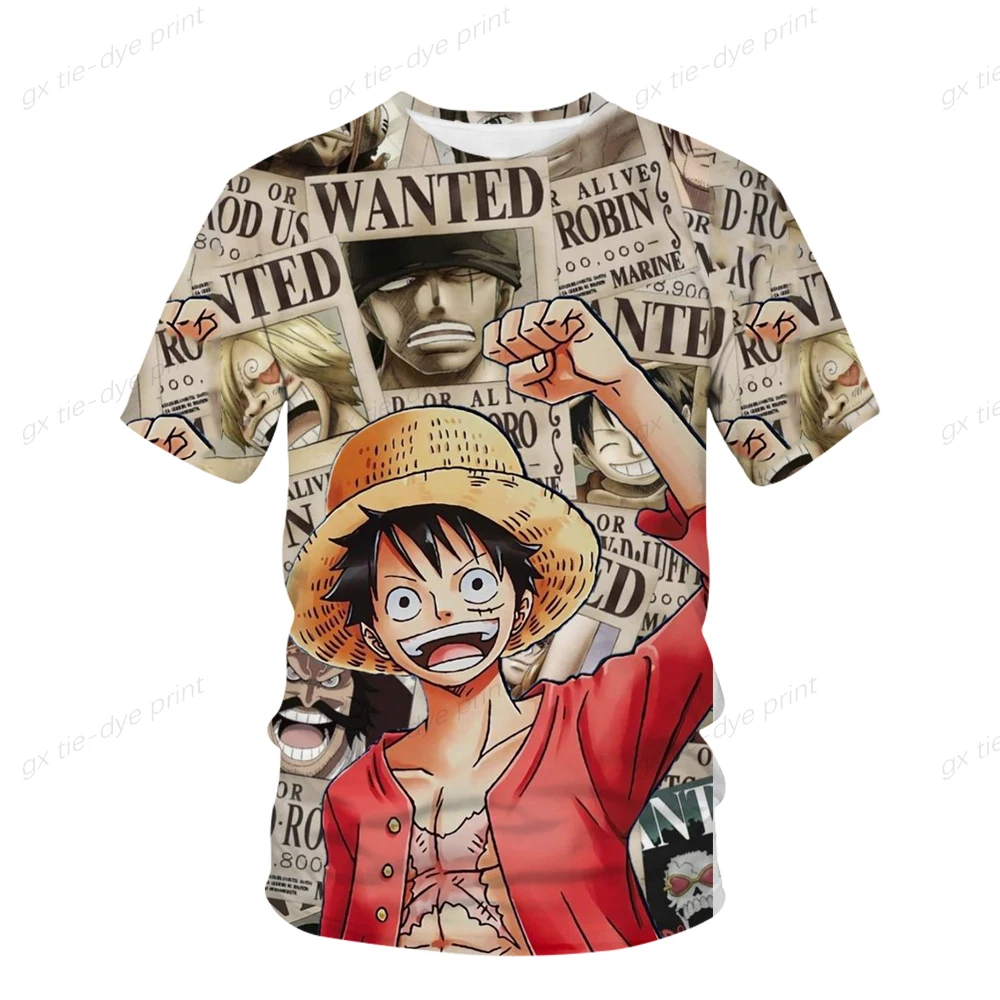 Moda Kid Anime One Piece Rufy T Shirt Ragazzo Abbigliamento Bambini Ragazzi Tshirt Bambini T-shirt Estate Manica corta Top Tees