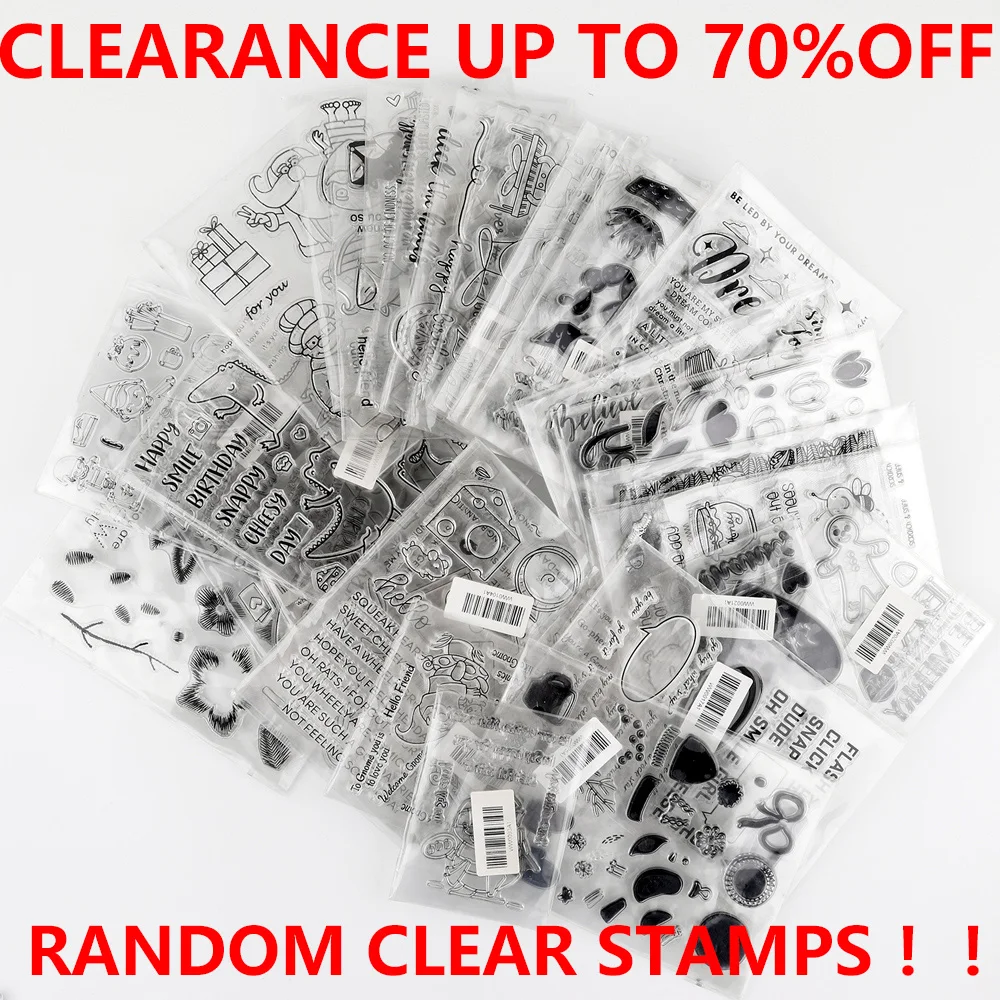 10-30pcs Clearance Random Clear Stamps for DIY Scrapbook Cards Lucky Bag Craft Stamps Worth Twice or Triple What You Pay