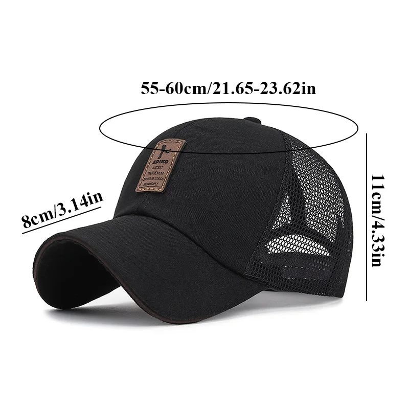 Breathable Mesh Cap Men Women Visor Net Baseball Cap Hip Hop Hats Sun Protection Cap Sports Solid Color Ordinary Canvas Hats