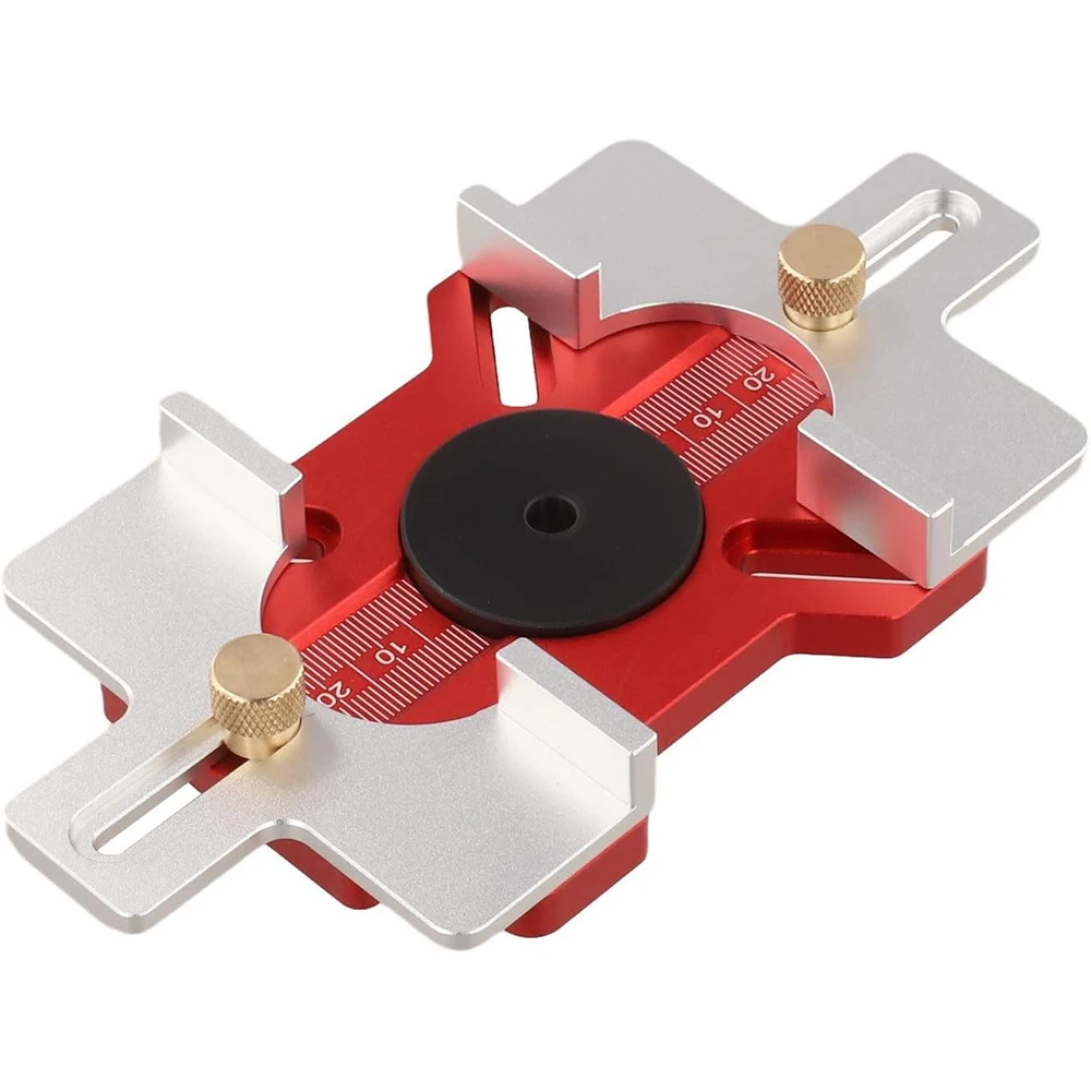 Adjustable Drawer Handle Drilling Template Jig, Slotted Positioning Plate with Clamp, Cabinet Woodworking Slot Layout Tool