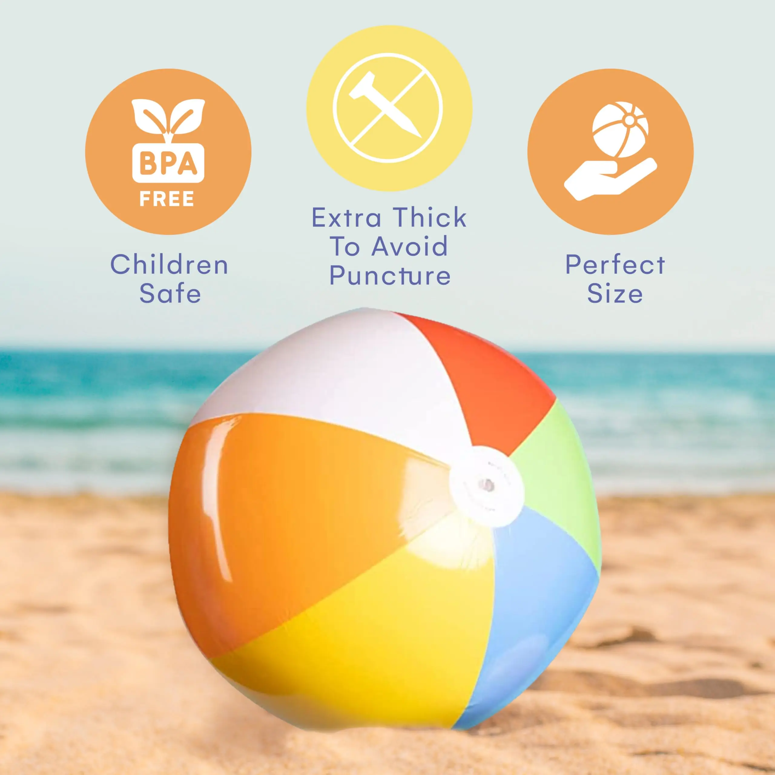 Mini Beach Balls Bulk Pack - 6 Inch Inflatable Rainbow Beach Balls for Kids - Ideal Pool Toys, Centerpieces for Tables, Lake Toy