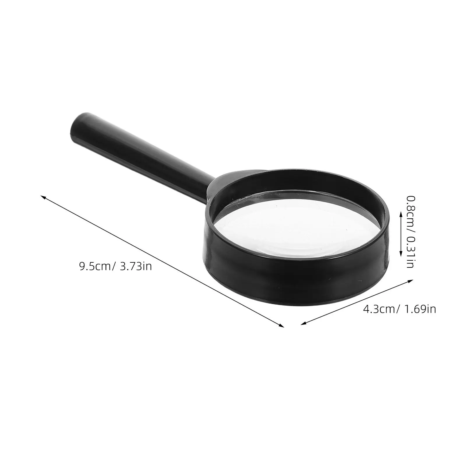 Loupe portable 3X, lentille optique en plastique transparente, loupe à main pour livre, journal, carte, science, 10 pièces