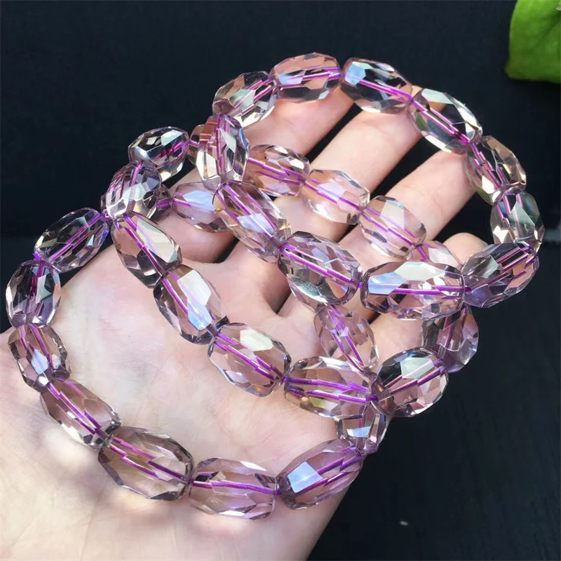 Natural Ametrine Bracelet Gemstone Crystal Reiki Healing Gemstone Bracelet Fengshui Jewelry Gift 1PCS 9-12mm