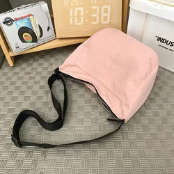 Solid Nylon Zipper Youth Women's Shoulder Bags Large Capacity Casual Crossbody Bags Hot Sale Basic Style Sweet Bags for Women