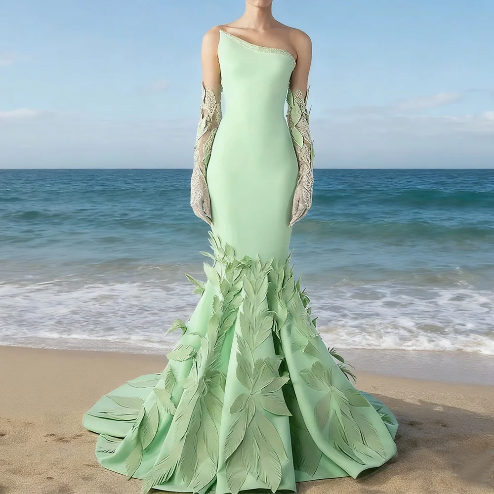 

Customized Modern Long Mermiad Evening Dresses for Special Occasions Crepe Sleeveless Elegant Women Gala Prom Party Gowns 2025