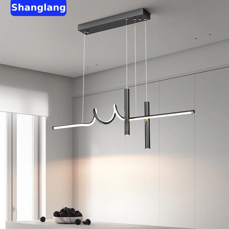 Modern Led Pendant Lights Chandelier For Living Room Gold Wave Lamp Dinning Room Bedroom Kitchen Hanging Pendant Lamp