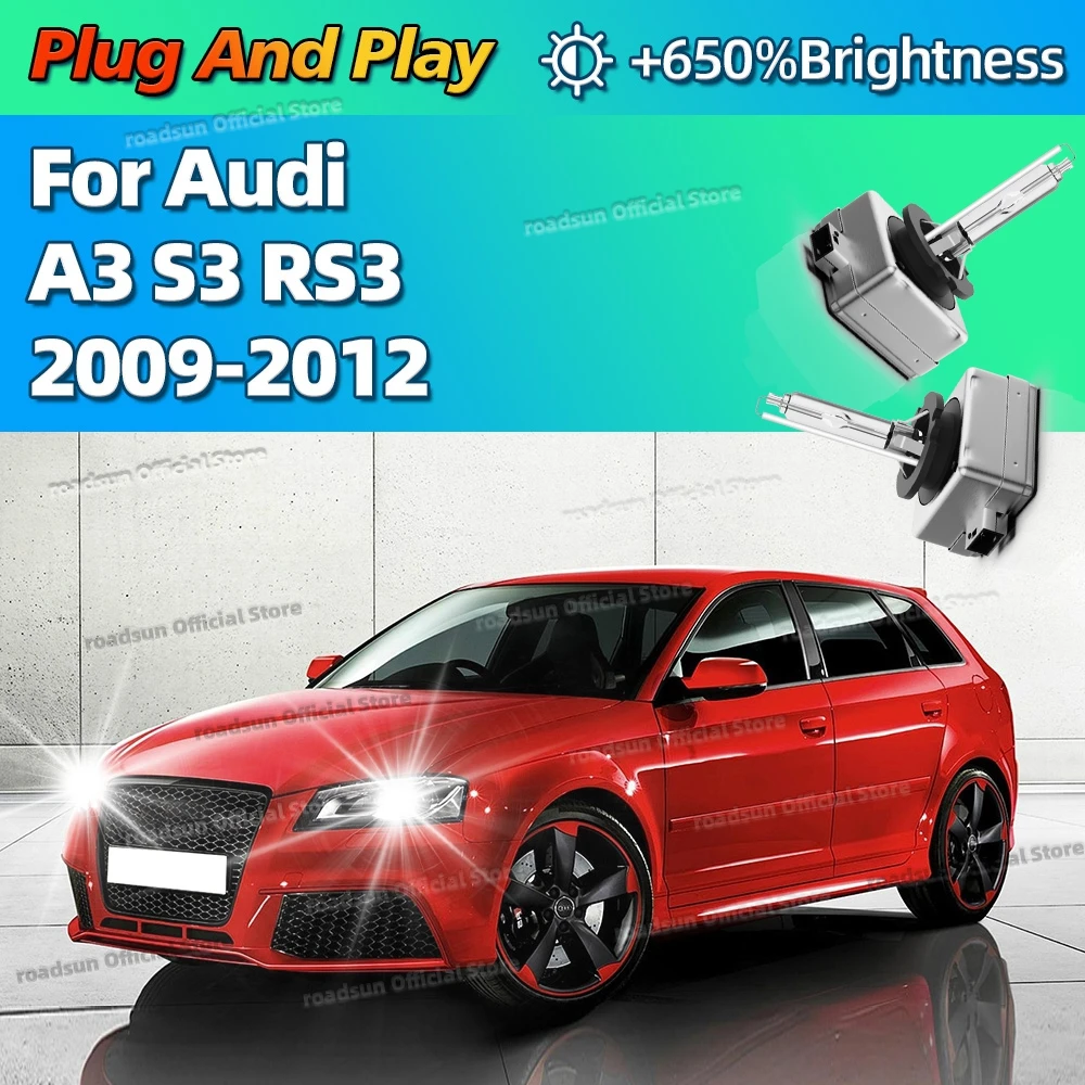 

2 шт. 6000K белые автомобильные фары ксеноновая HID лампочка 35 Вт лампа Plug and Play для Audi A3 S3 RS3 2009 2010 2011 2012