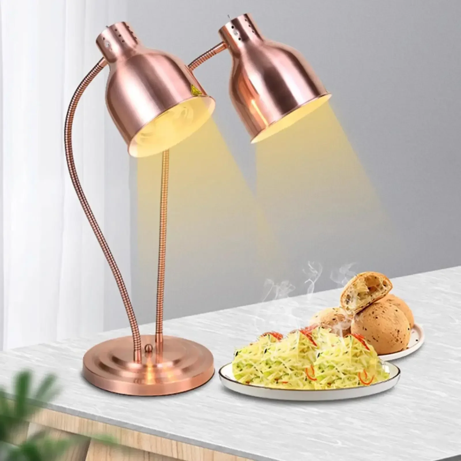 Food Heat Lamp Catering Heating Lamp Freestanding without Bulbs Food Warmer Lamp for Catering Fried Food Chicken Buffet Kitchen