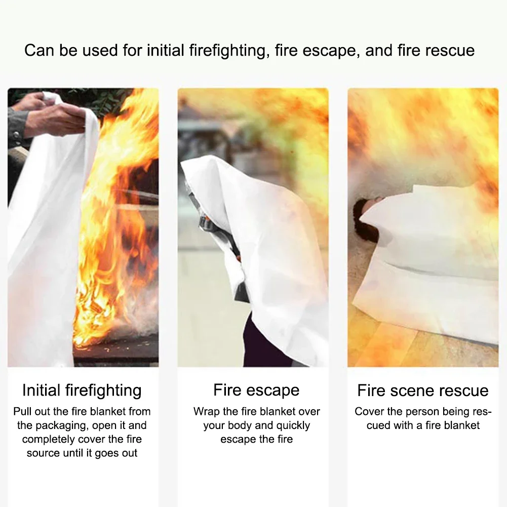 Fire Blanket Emergency Fire Retardant Blanket Heat Insulation Fireproof Blanket Fire Suppression Blanket for Emergency Surival