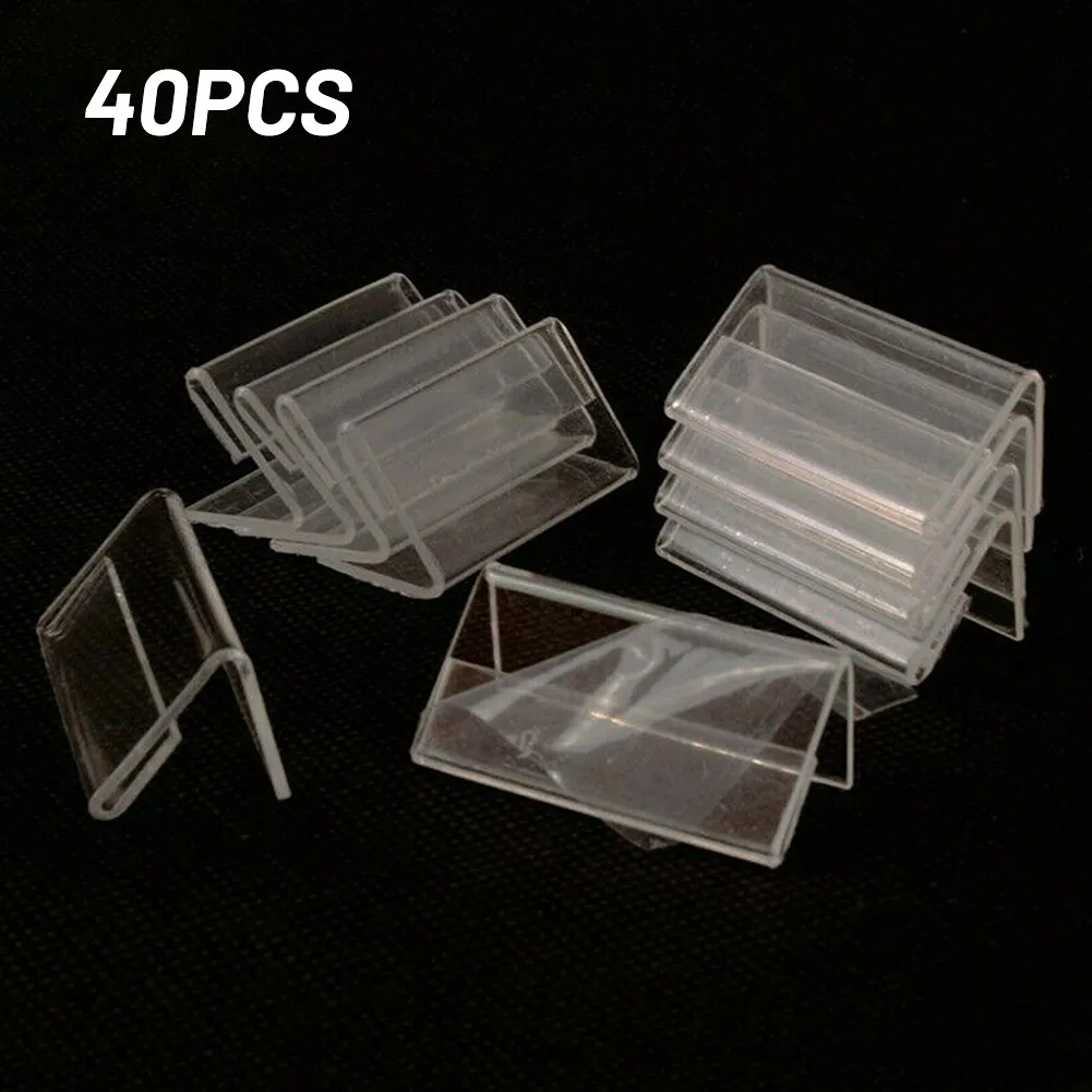 40/50Pcs 2x4cm Clear For Acrylic Display Stand Sign Display Holder Home Party Decor For Displaying Business Card Label Sheets