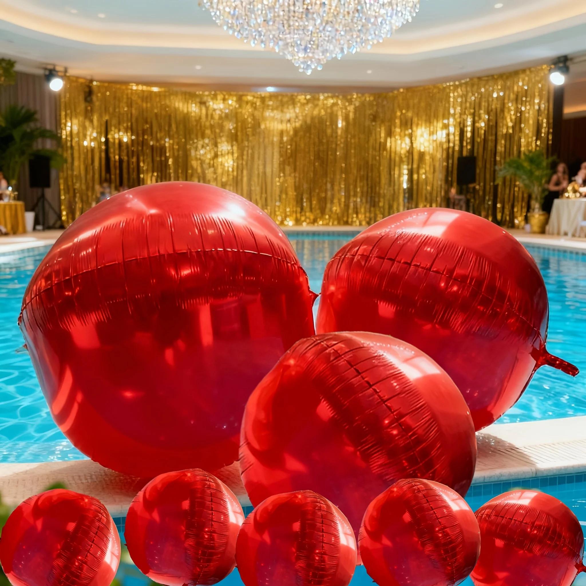 4D Three-dimensional Mixed Size Aluminum Film Balloon Valentine's Day, Wedding, Party Decoration Background Decoration Balloon
