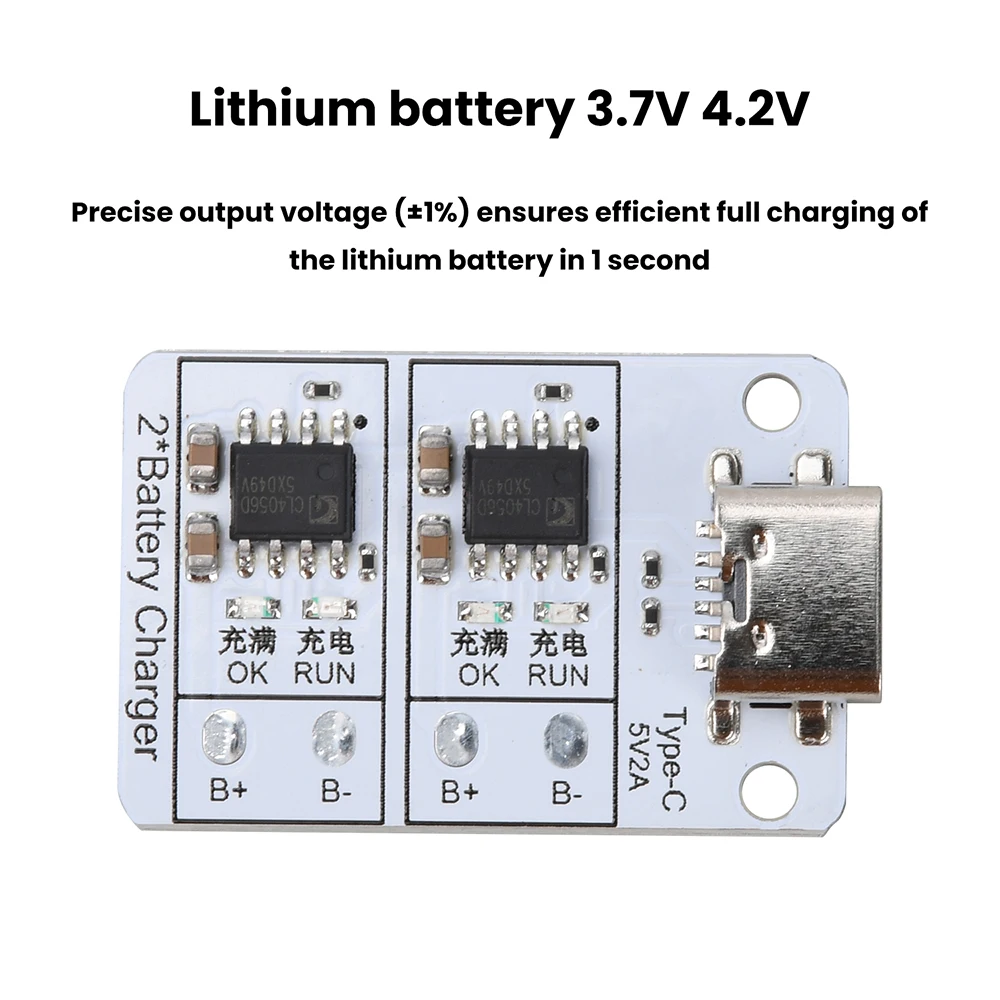 DC 5V 1S 1A Dual Channel Lithium Battery Charging Module 18650 Lithium Battery 3.7V 4.2V Bidirectional Battery Charger Protectio