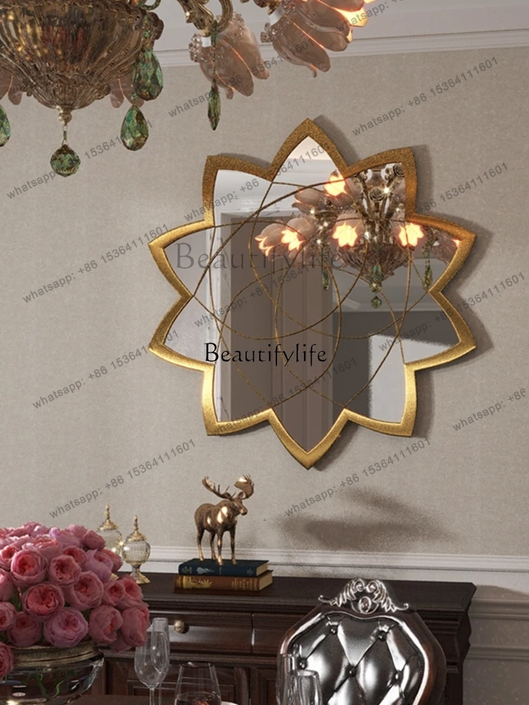 FG10 Light luxury high-end sense medieval cream style makeup mirror cloud dressing retro decorative mirror