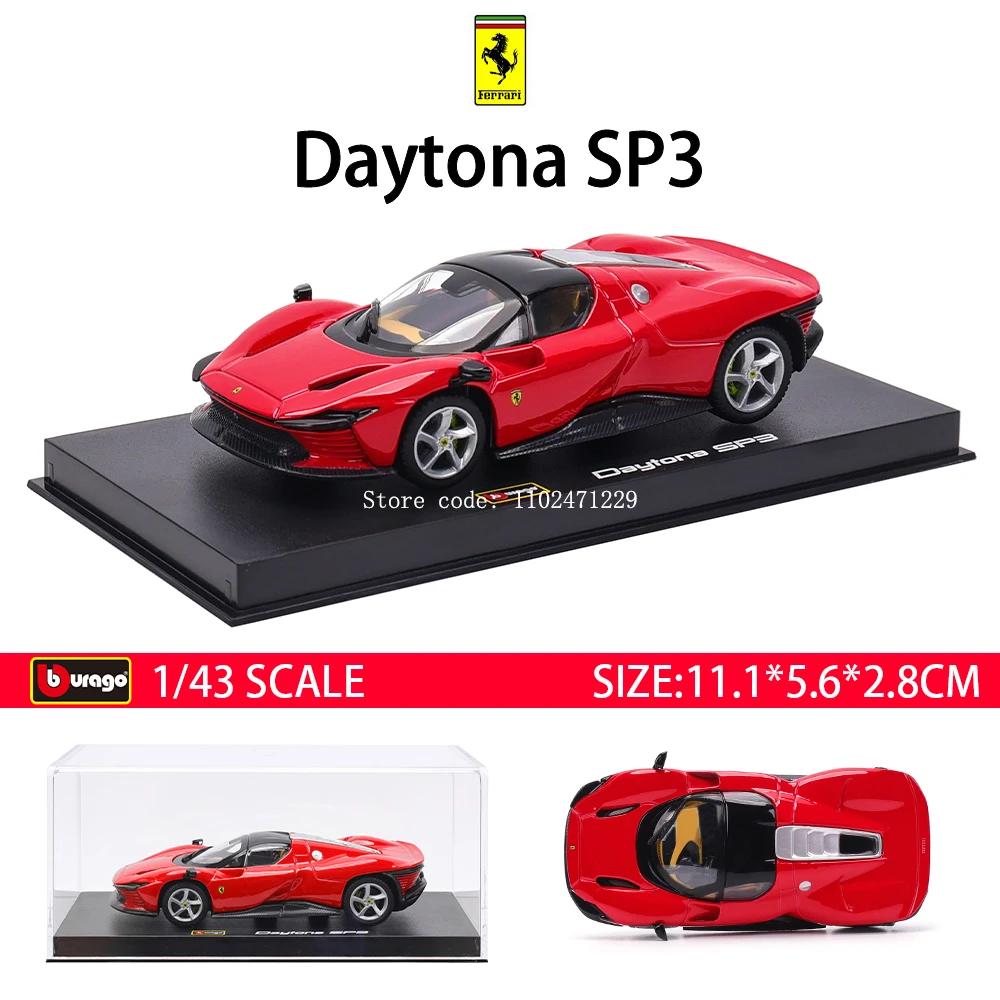 Bburago 1:43 Ferrari Boutique series DAYTONA SP3 Monza SP2 812 laFerrari Alloy Luxury Vehicle Diecast Pull Back Cars Model Toy