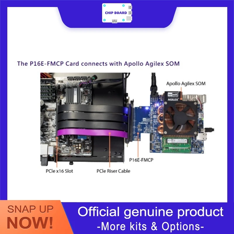 Terasic P16E-FMCP PCIe Bridge Board, FMC+ FPGA Expansion Card Supporting PCIe Gen4 x16 Transfer
